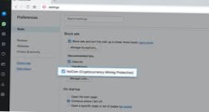 Sådan blokerer du Bitcoin Mining i din browser
