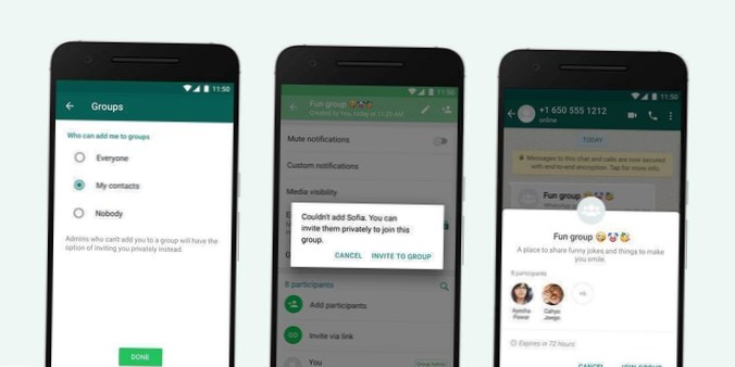Jak blokovat skupinové pozvánky na WhatsApp