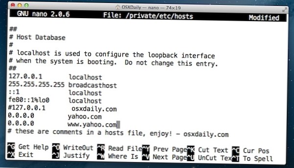 Hoe websites op macOS te blokkeren vanuit het hosts-bestand