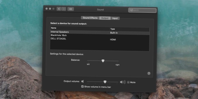 Sådan ændres lydindgang / -udgang på macOS