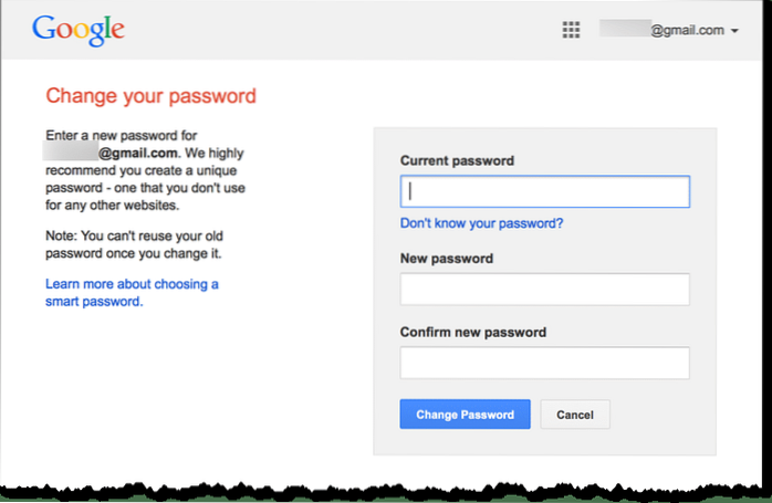How To Change Gmail Password