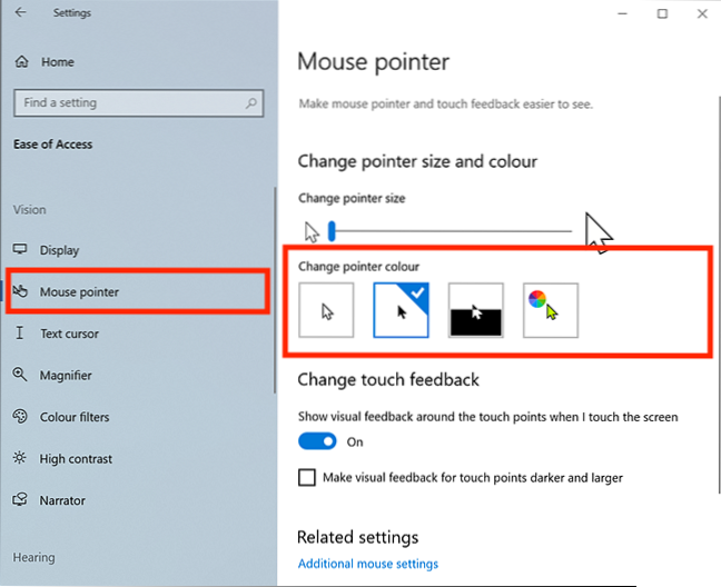 Jak zmienić rozmiar i kolor wskaźnika myszy w systemie Windows 10