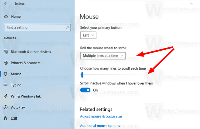 Cum se modifică viteza de derulare a mouse-ului în computerul Windows 10
