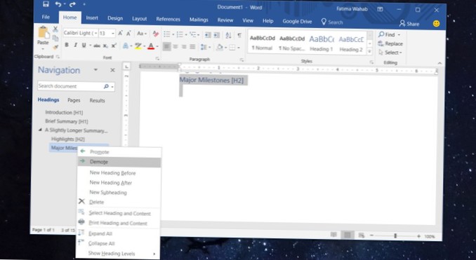 Como alterar vários níveis de título no MS Word