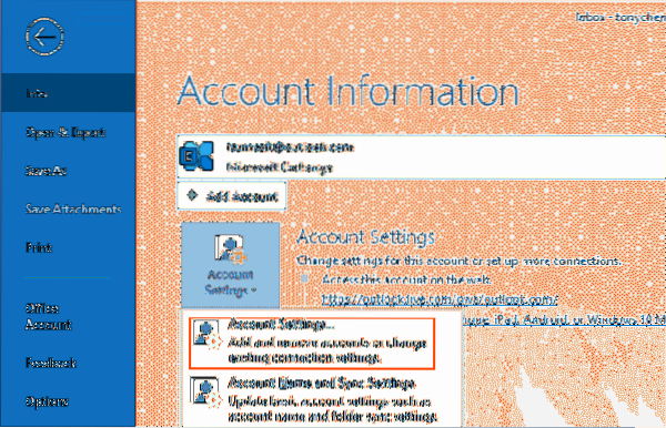 Hur man ändrar Outlook.com Kontolösenord