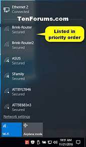 How to change priority of WiFi Networks in Windows 10