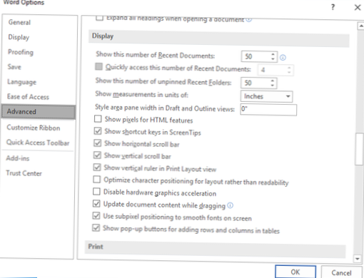 Sådan ændres linealenheder i Microsoft Word