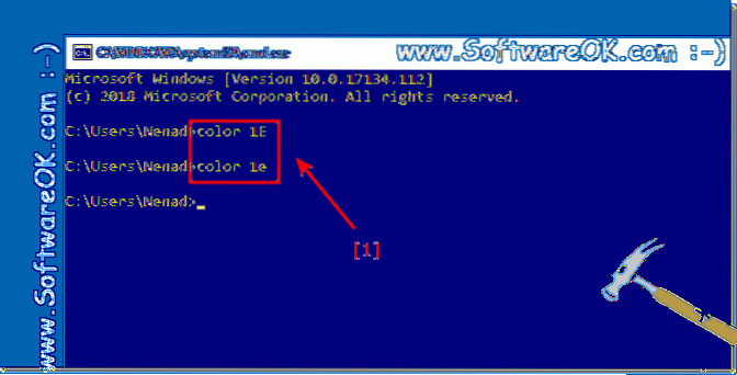 Jak změnit barvu textu a pozadí v CMD Windows 10