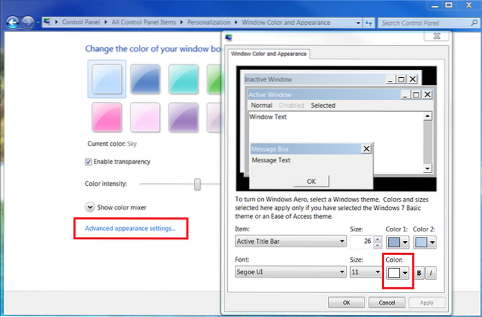 How to Change Text Font Colour of Title Bars on Windows 10