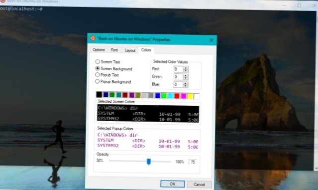 How To Change The Bash Console Background Opacity In Windows 10
