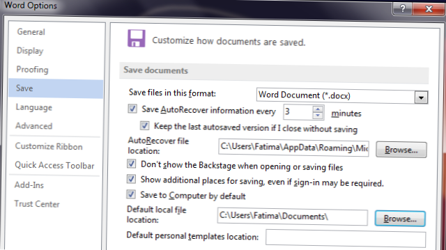 Comment modifier l'emplacement d'enregistrement par défaut pour les applications MS Office