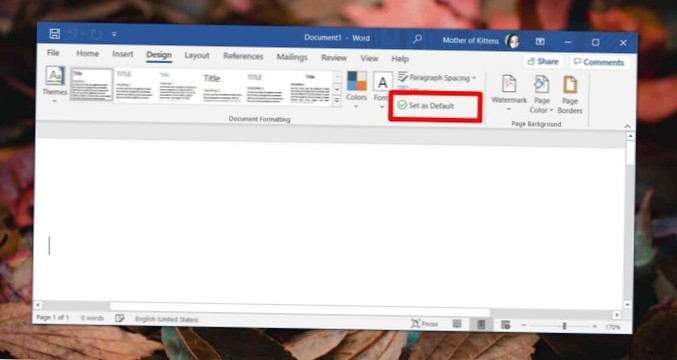 How to change the default template in Office 365