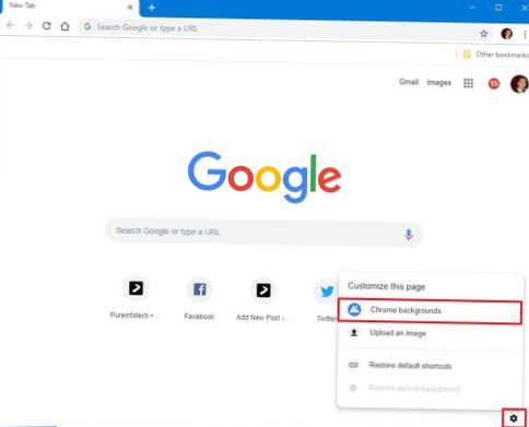 How to change the New Tab Page background in Chrome