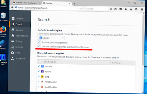 So ändern Sie die Suchmaschine in Windows Search Unter Windows 10