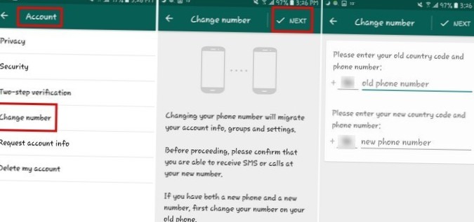 Sådan ændres dit Whatsapp-telefonnummer