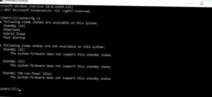 Sådan kontrolleres support til moderne standbytilstand på Windows 10