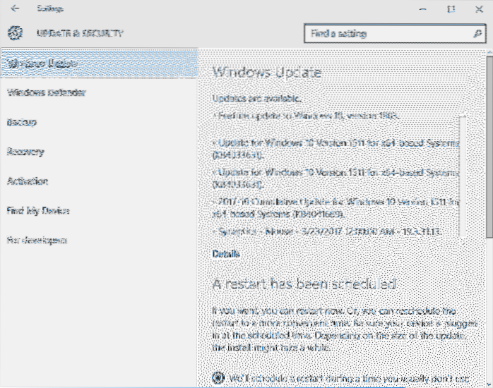 Sådan kontrolleres Windows Update-størrelse i Windows 10