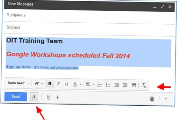 How To Clear Text Formatting In Gmail