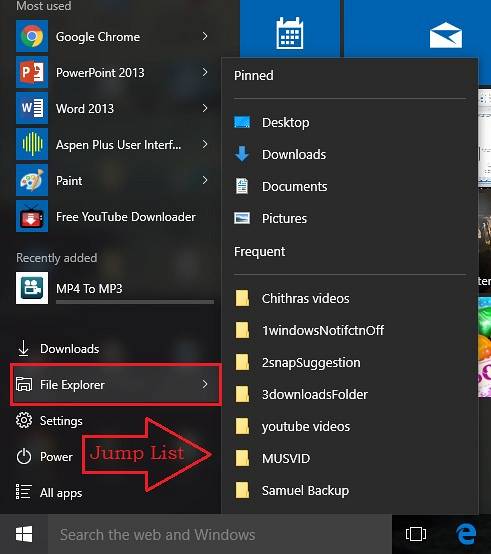 How To Clear The Jump Lists In Windows 10