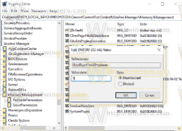 Como limpar o arquivo de paginação do Windows no desligamento