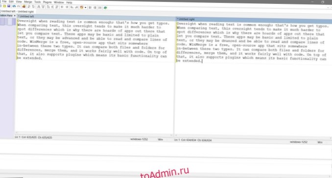 Hvordan sammenligne tekst på Windows 10