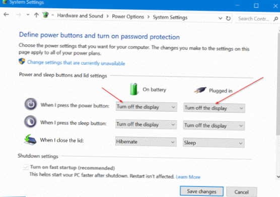 How To Configure The Power Button To Turn Off The Display In Windows 10