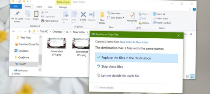 So kopieren und behalten Sie beide Dateien im Windows 10-Datei-Explorer