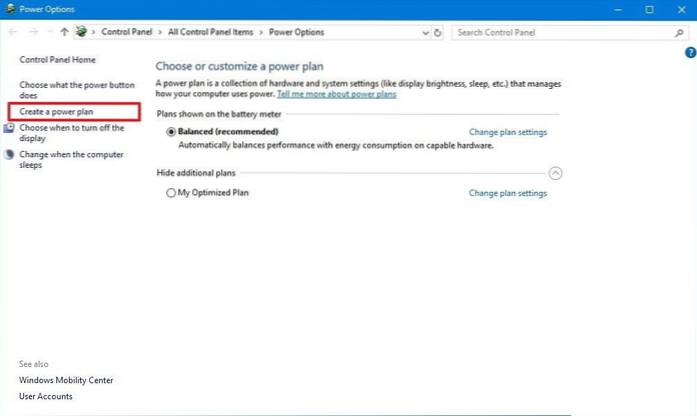 How to Create a Power Plan in Windows 10