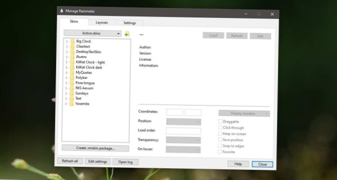 Como criar um arquivo rmskin para empacotar skins Rainmeter