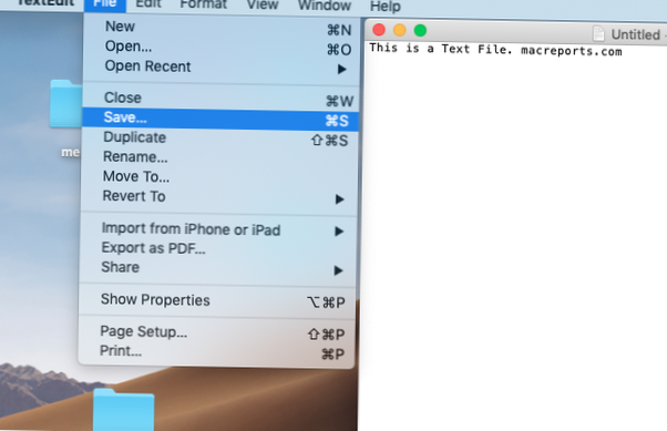 Jak vytvořit textový soubor pomocí TextEdit v systému macOS