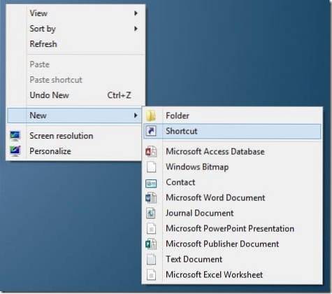 Cum să creați toate programele Comenzi rapide pe desktop în Windows 8