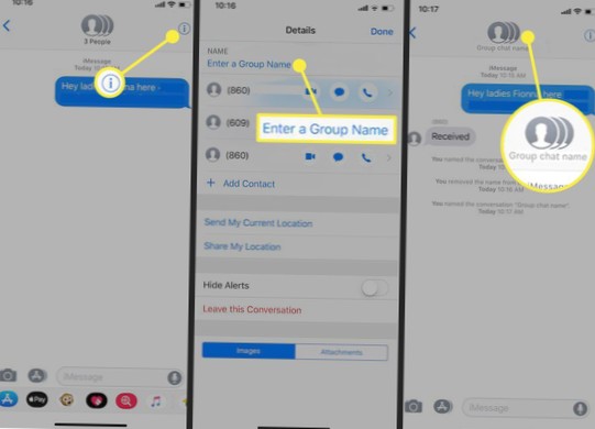 Come creare e denominare i gruppi di iMessage su iOS
