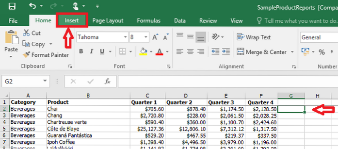 How to Create Sparklines in Excel 2016