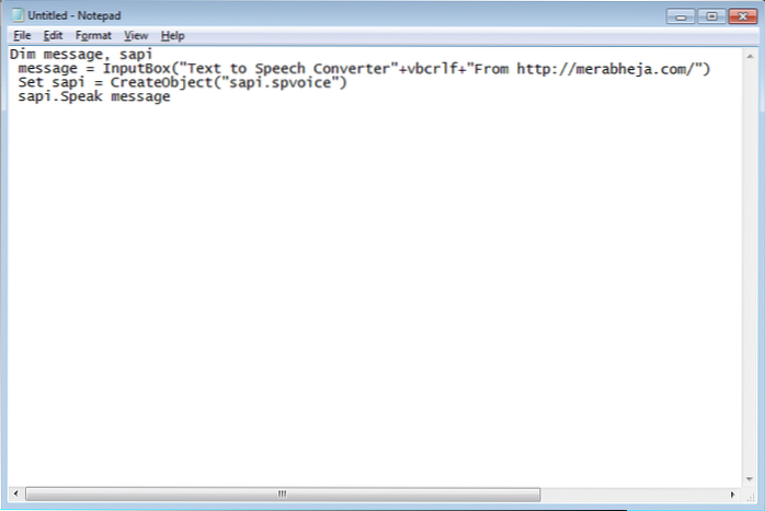How To Create Your Own Text To Speech Converter Using Notepad