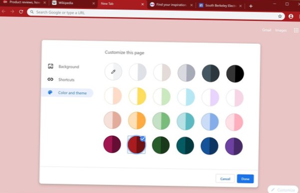 So passen Sie Farben und Designs auf der neuen Registerkarte in Chrome an
