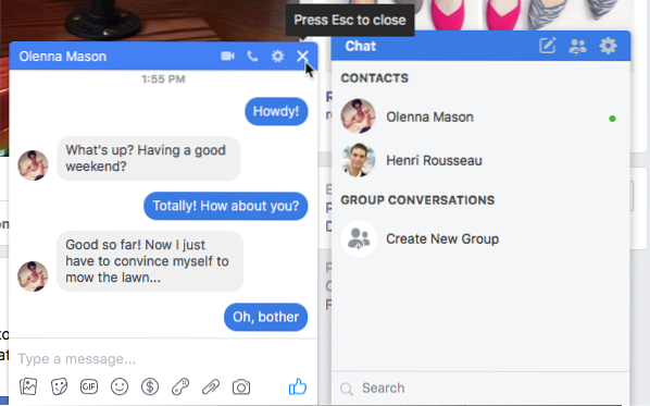 Come personalizzare le singole finestre di chat in Facebook Messenger