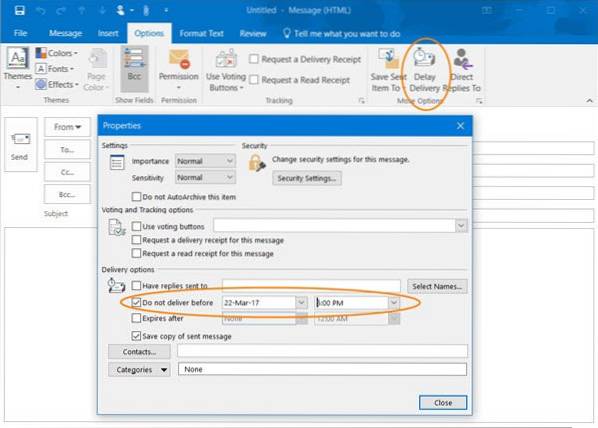 How To Delay Sending Emails in Outlook 16