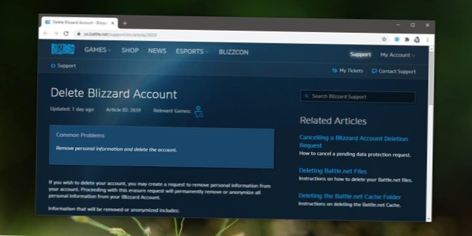 How to delete a Blizzard account