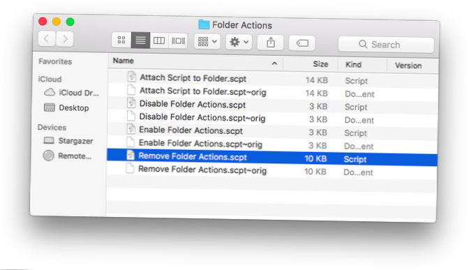 Cum să ștergeți o acțiune de folder pe macOS