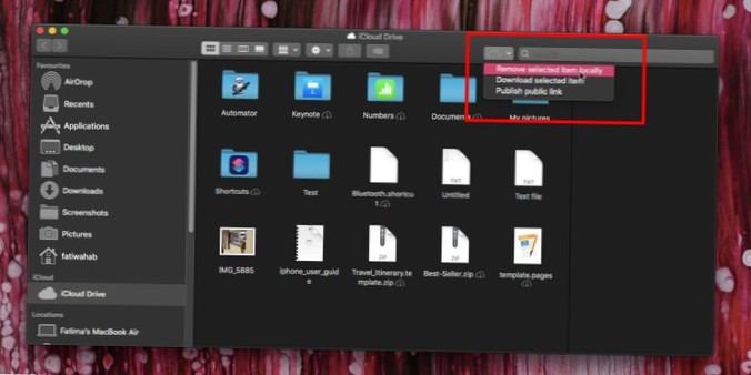 How to delete local copy of an iCloud file on macOS