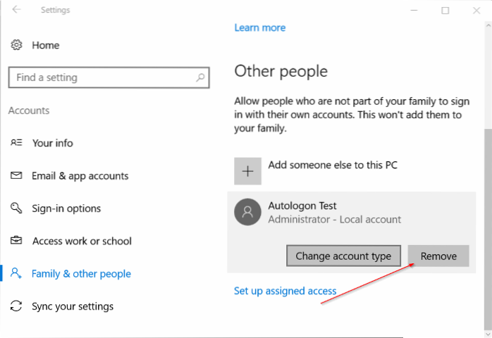 Cum să ștergeți contul de administrator în Windows 10
