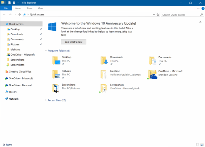 Sådan deaktiveres annoncer i Windows 10 File Explorer