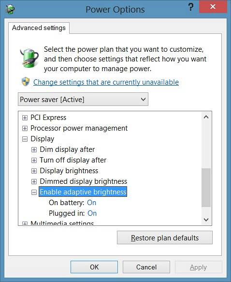 Jak zakázat automatický jas ve Windows 8.1