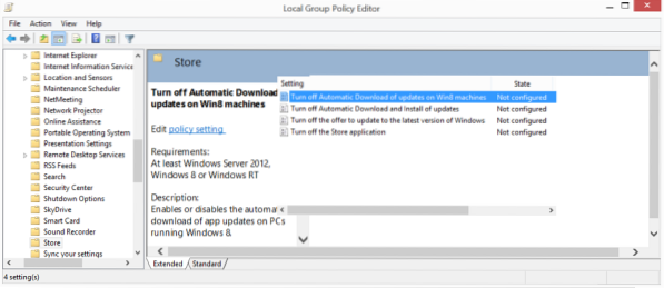 Come disabilitare gli aggiornamenti automatici delle app in Windows 8.1