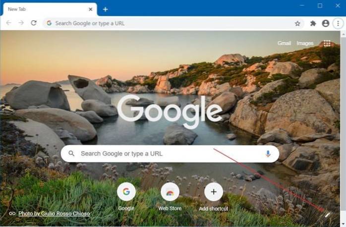 Como desativar a imagem de fundo da página nova guia do Chrome