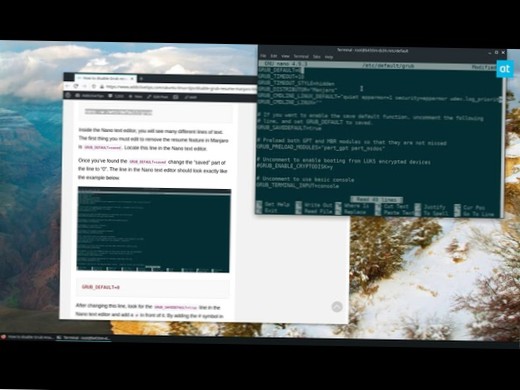 So deaktivieren Sie den Grub-Lebenslauf unter Manjaro Linux