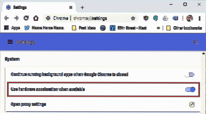 Cómo deshabilitar la aceleración de hardware en Chrome?