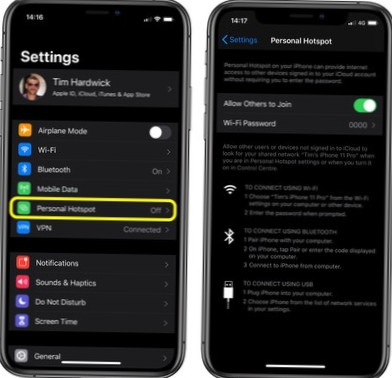 Slik deaktiverer du Instant Hotspot på iOS
