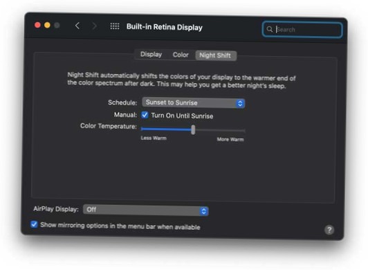 Slik deaktiverer du Night Shift i apper på macOS