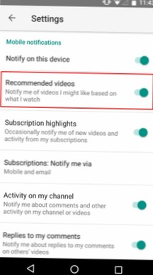Slik deaktiverer du varsler for anbefalte videoer fra YouTube [Android]